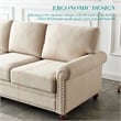 CRO Decor Linen Fabric Upholstery with Storage Sofa (Beige)