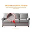CRO Decor 3-Piece Sofa Set with Storage Classic Grey Linen Fabric 1+2+3 seat