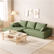 CRO Decor L-shaped Corduroy free-install fully foam-filled living room sofa