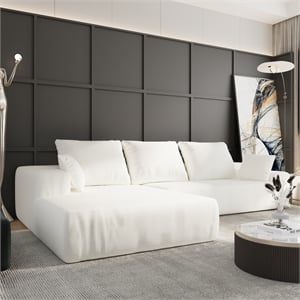 CRO Decor L-shaped Chenille free-install fully foam-filled living room sofa