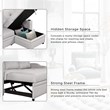CRO Decor pull-out sofa bed 3 seater with storage chaise longue and cup holder