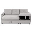 CRO Decor pull-out sofa bed 3 seater with storage chaise longue and cup holder