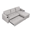 CRO Decor pull-out sofa bed 3 seater with storage chaise longue and cup holder