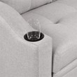 CRO Decor pull-out sofa bed 3 seater with storage chaise longue and cup holder