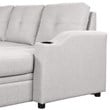 CRO Decor pull-out sofa bed 3 seater with storage chaise longue and cup holder