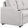 CRO Decor pull-out sofa bed 3 seater with storage chaise longue and cup holder