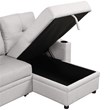 CRO Decor pull-out sofa bed 3 seater with storage chaise longue and cup holder