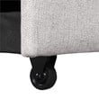CRO Decor pull-out sofa bed 3 seater with storage chaise longue and cup holder