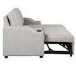 CRO Decor pull-out sofa bed 3 seater with storage chaise longue and cup holder