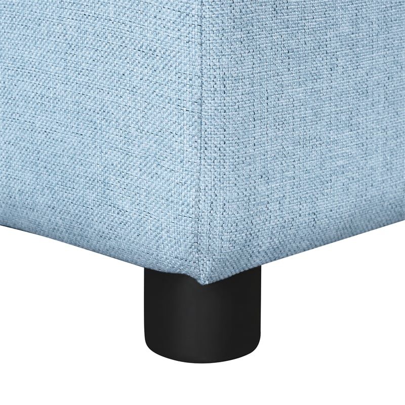 CRO Decor Blue Pull Out Sofa Bed 3 Seater with Storage Recliner and Cup Holder
