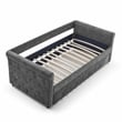 CRO Decor Gray Upholstered Tufted Sofa Bed With Rollers