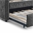 CRO Decor Gray Upholstered Tufted Sofa Bed With Rollers