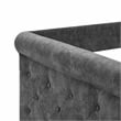 CRO Decor Gray Upholstered Tufted Sofa Bed With Rollers
