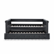CRO Decor  Black Upholstered Tufted Sofa Bed With Rollers