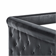 CRO Decor  Black Upholstered Tufted Sofa Bed With Rollers