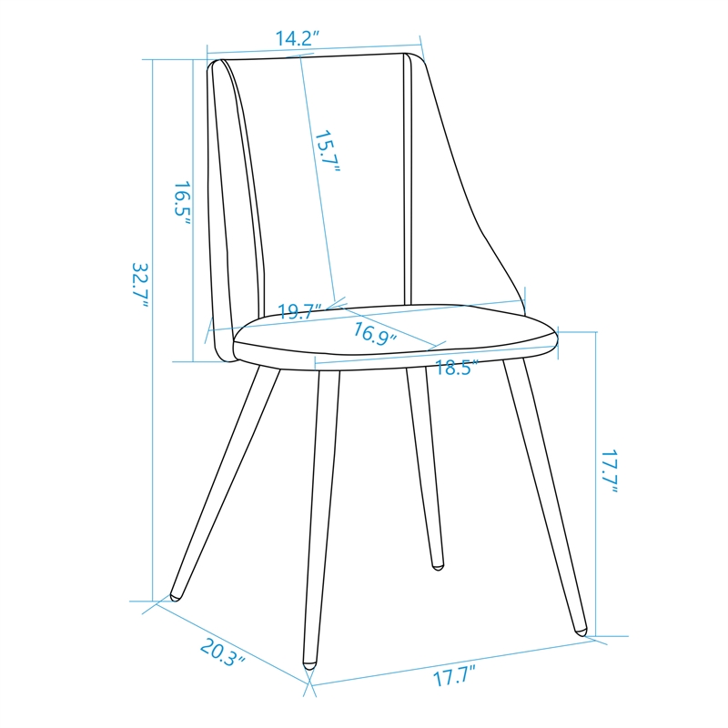 CRO Decor Gray Side Chair Faux Leather Dining Chair (2-piece set)