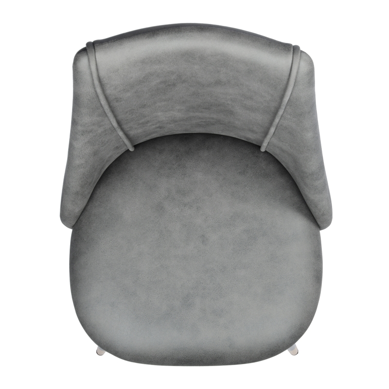CRO Decor Gray Side Chair Faux Leather Dining Chair (2-piece set)