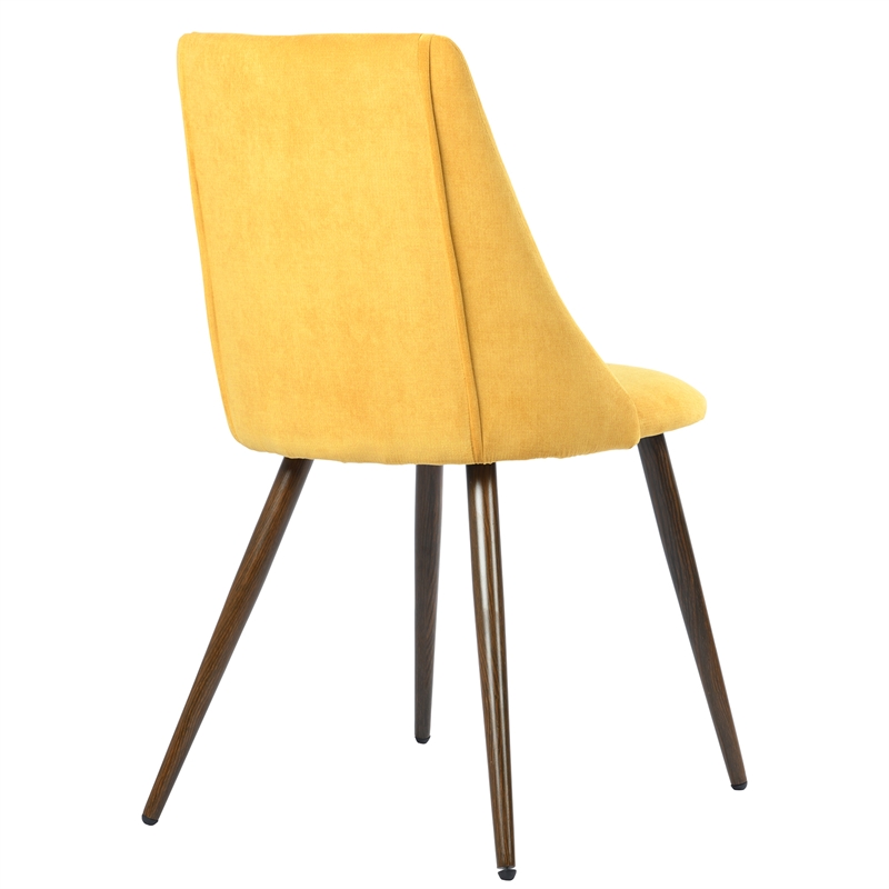 CRO Decor Yellow Flannel Cover Upholstered Dining Chairs (Set of 2)