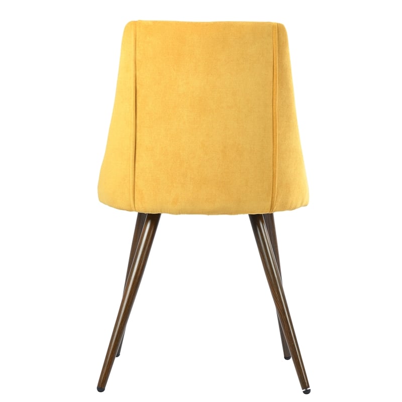 CRO Decor Yellow Flannel Cover Upholstered Dining Chairs (Set of 2)