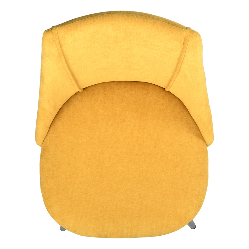 CRO Decor Yellow Flannel Cover Upholstered Dining Chairs (Set of 2)