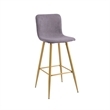 CRO Decor Gray Upholstered Bar Stool with Backrest (Set of 2)