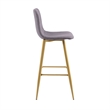 CRO Decor Gray Upholstered Bar Stool with Backrest (Set of 2)