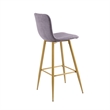 CRO Decor Gray Upholstered Bar Stool with Backrest (Set of 2)