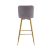 CRO Decor Gray Upholstered Bar Stool with Backrest (Set of 2)