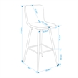CRO Decor blue Upholstered Bar Stool with Backrest (Set of 2)