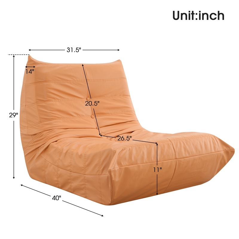 CRO Decor Full Foam Filled Sofa Chair (Orange)