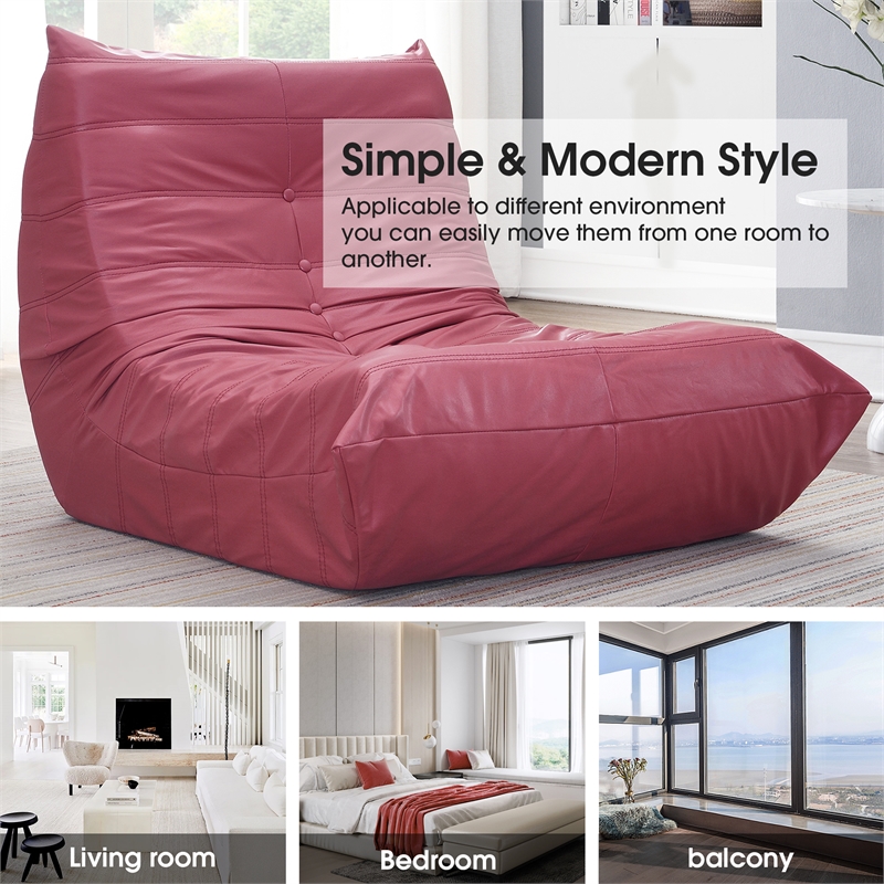 CRO Decor Full Foam Filled Sofa Chair (Red)