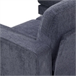 CRO Decor 86-inch modern chenille fabric L-shaped 3-seater sofa (blue + gray)