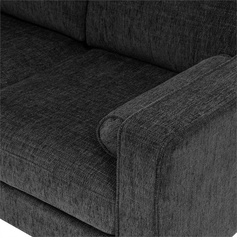 CRO Decor 86-inch modern chenille fabric L-shaped 3-seater sofa(DARK GREY)
