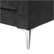 CRO Decor 86-inch modern chenille fabric L-shaped 3-seater sofa(DARK GREY)