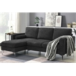 CRO Decor 86-inch modern chenille fabric L-shaped 3-seater sofa(DARK GREY)