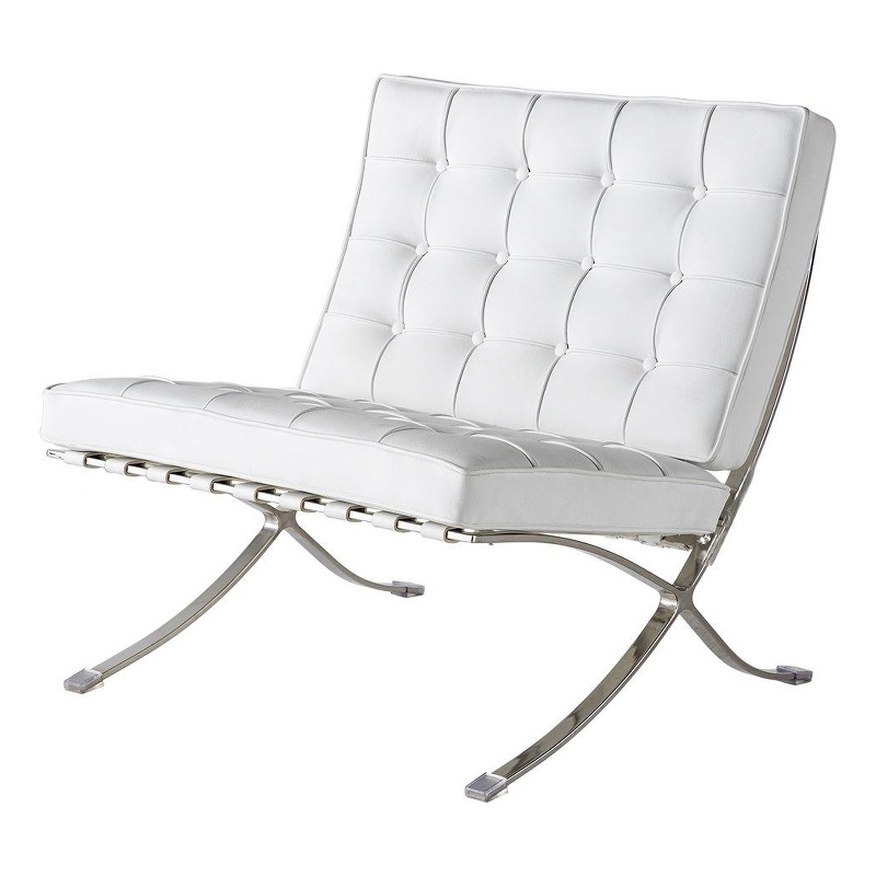 CRO decorative lounge chair 2-piece set, 1 chair and 1 footstool. (White)