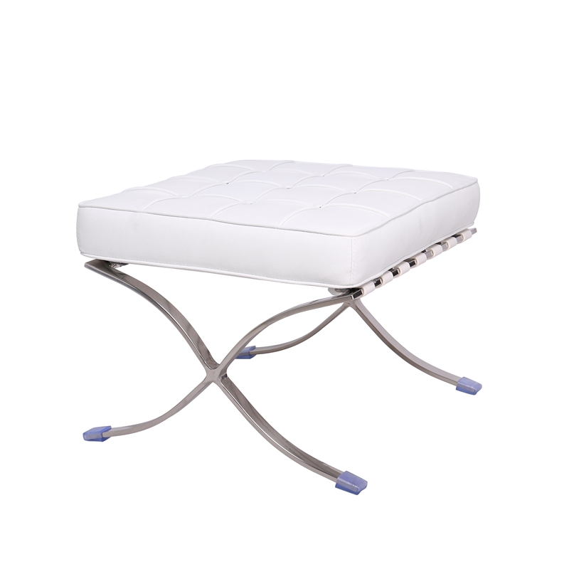 CRO decorative lounge chair 2-piece set, 1 chair and 1 footstool. (White)