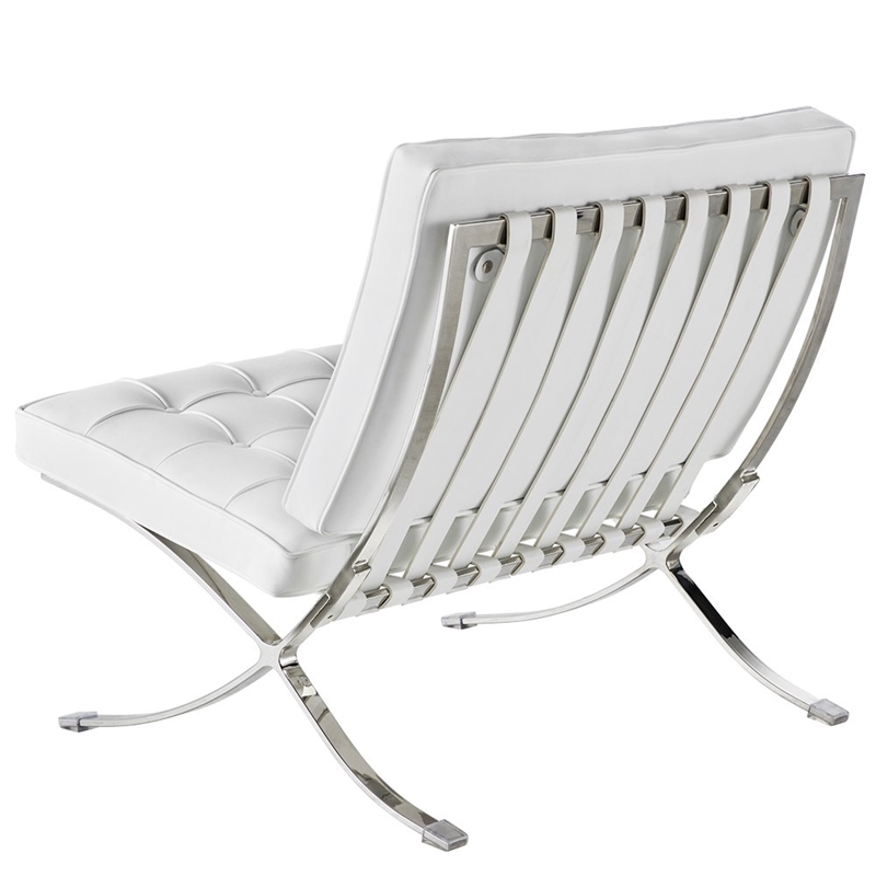 CRO decorative lounge chair 2-piece set, 1 chair and 1 footstool. (White)