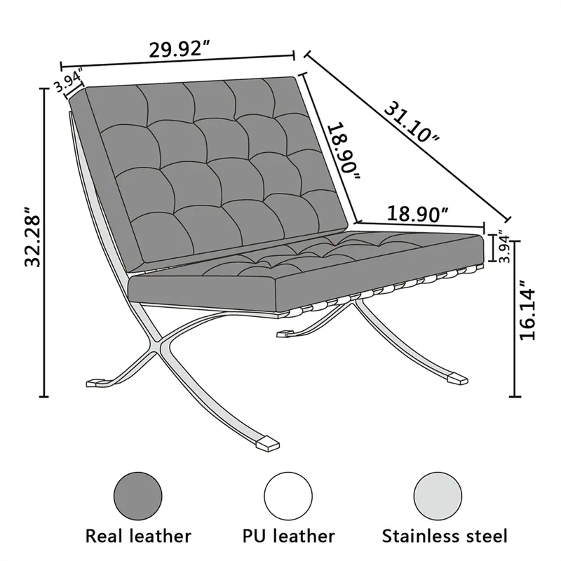 CRO decorative lounge chair 2-piece set, 1 chair and 1 footstool. (Black)