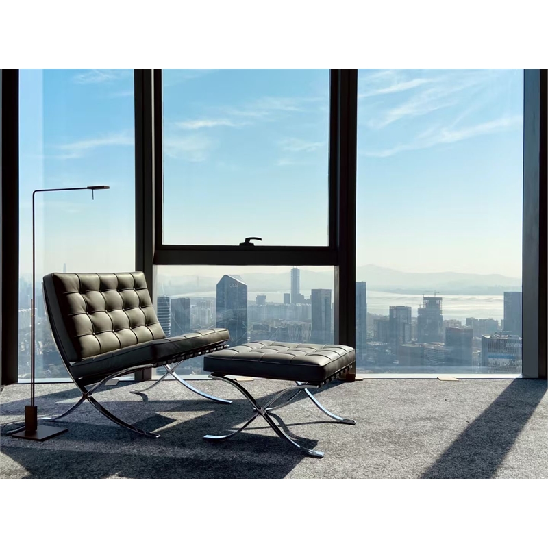 CRO decorative lounge chair 2-piece set, 1 chair and 1 footstool. (Black)