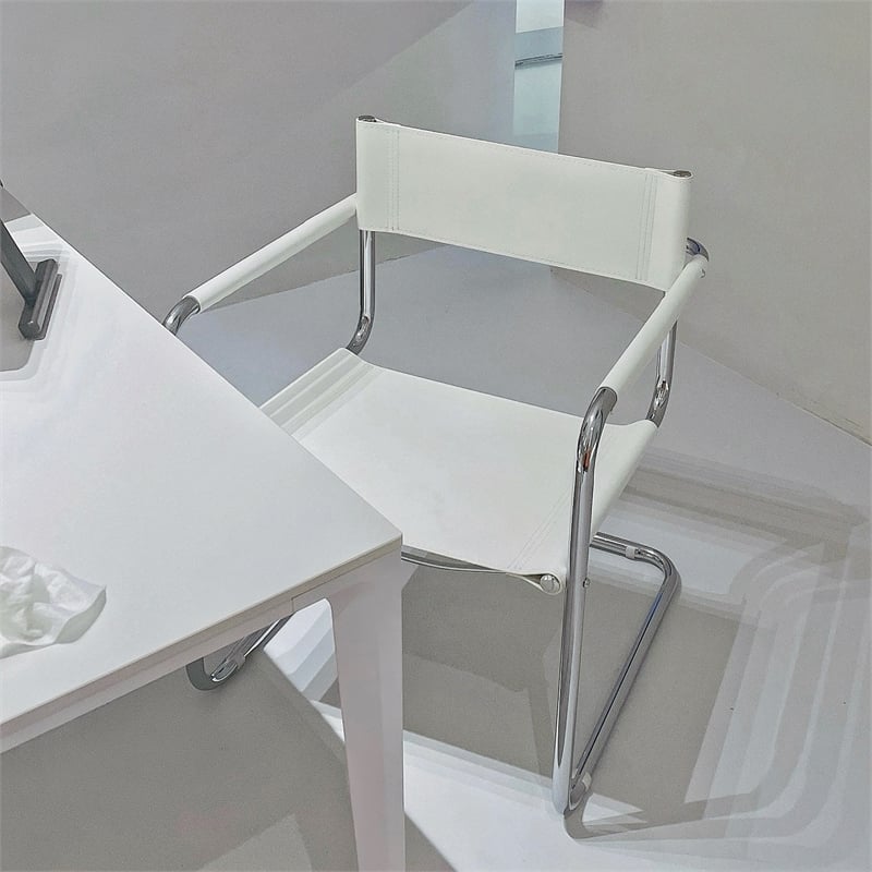 CRO Decor Modern Faux Leather Stainless Steel Office Chair Dining Chair