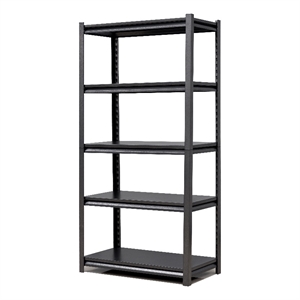 CRO Decor Modern 72&quot Metal Shelving Unit with 5 Tiers Adjustable in Black
