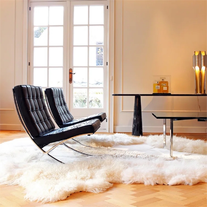 CRO Decor Mid Century Modern Leather Black Recliner Lounge Chair