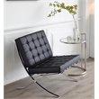 CRO Decor Mid Century Modern Leather Black Recliner Lounge Chair