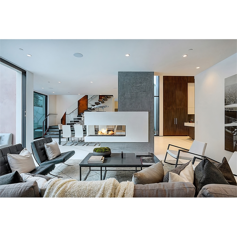 CRO Decor Mid Century Modern Leather Black Recliner Lounge Chair
