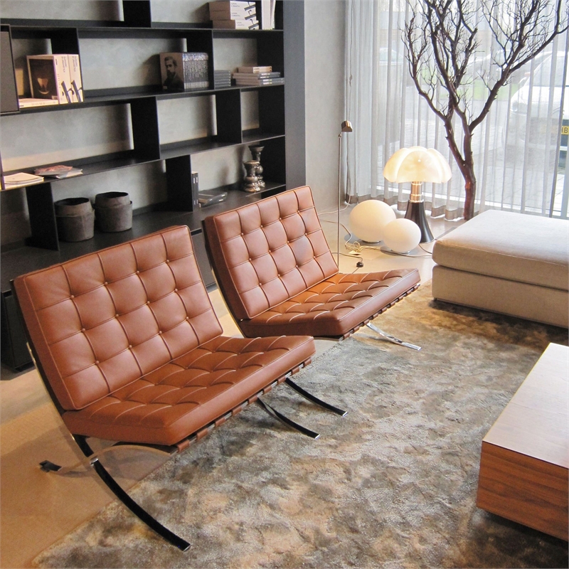 CRO Decor Mid Century Modern Leather amber Recliner Chair