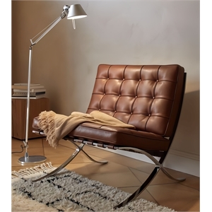 CRO Decor Mid Century Modern Leather amber Recliner Chair