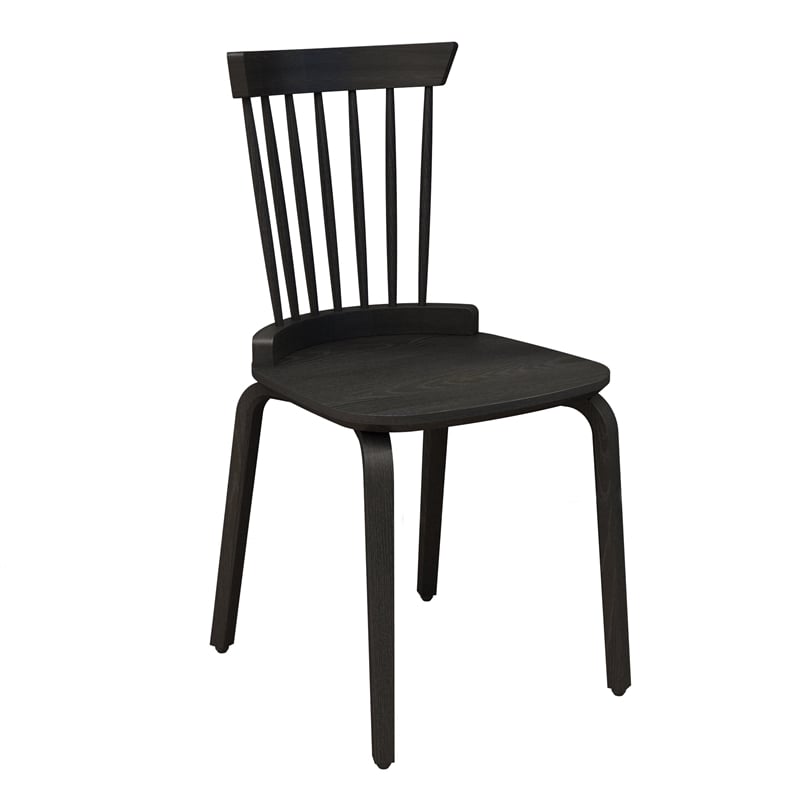 CRO Decor black plywood dining chair/Windsor chair/bar chair (set of 2)