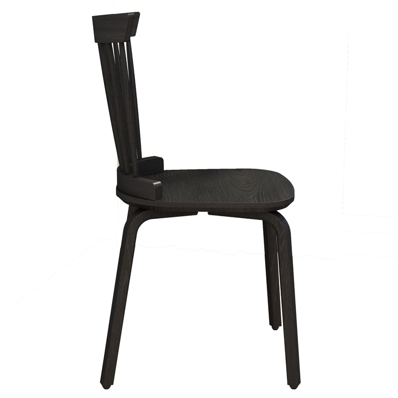 CRO Decor black plywood dining chair/Windsor chair/bar chair (set of 2)