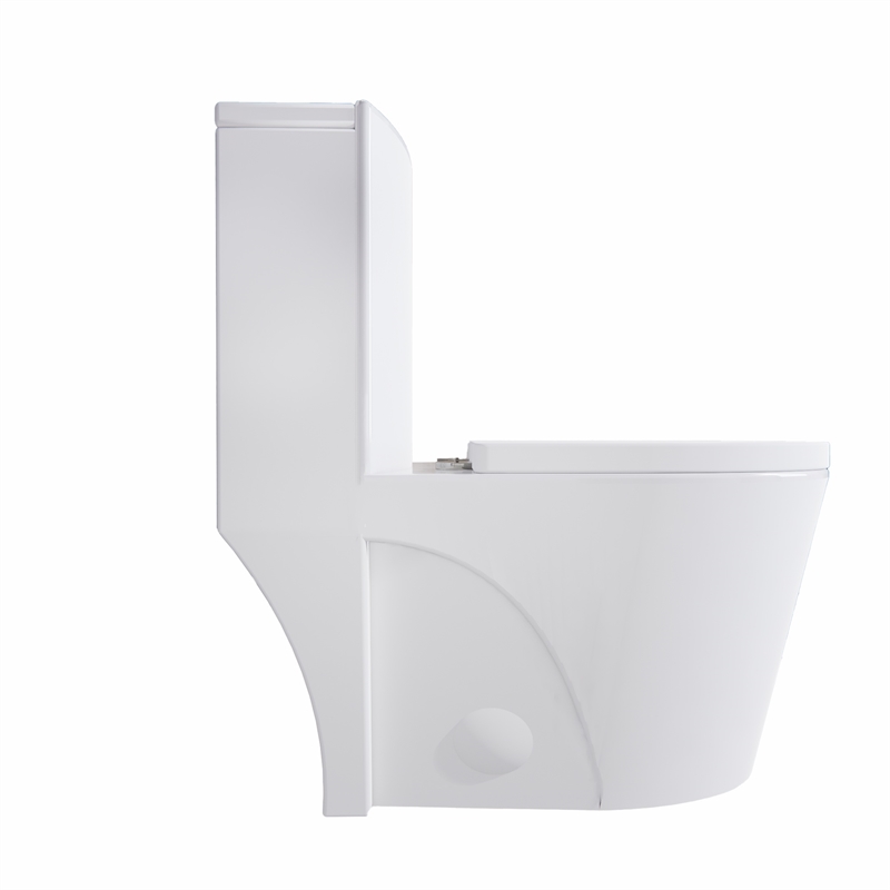 CRO Decor Modern Ceramic Elongated Toilet with Double Flush in White